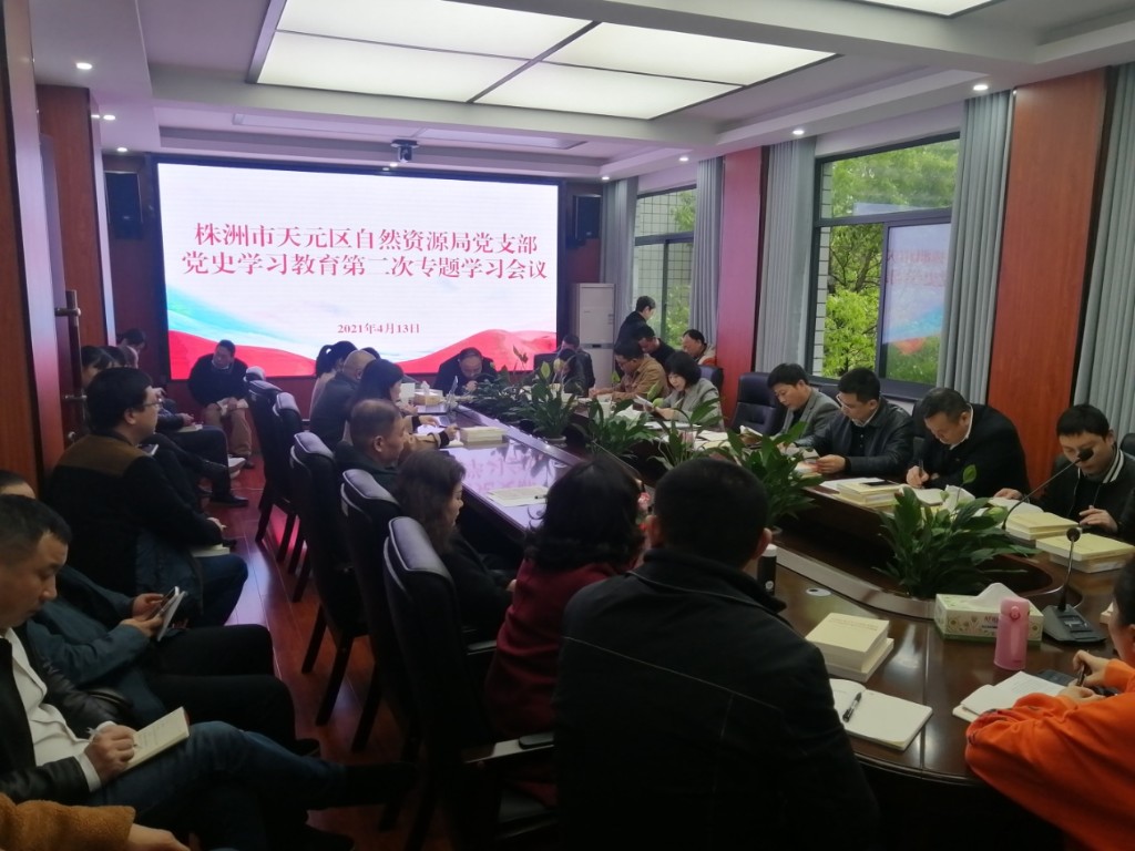 天元区自然资源局党支部开展党史学习教育第二阶段“学史增信”集中学习1